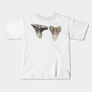 Two Shark Teeth Fossil Print Kids T-Shirt